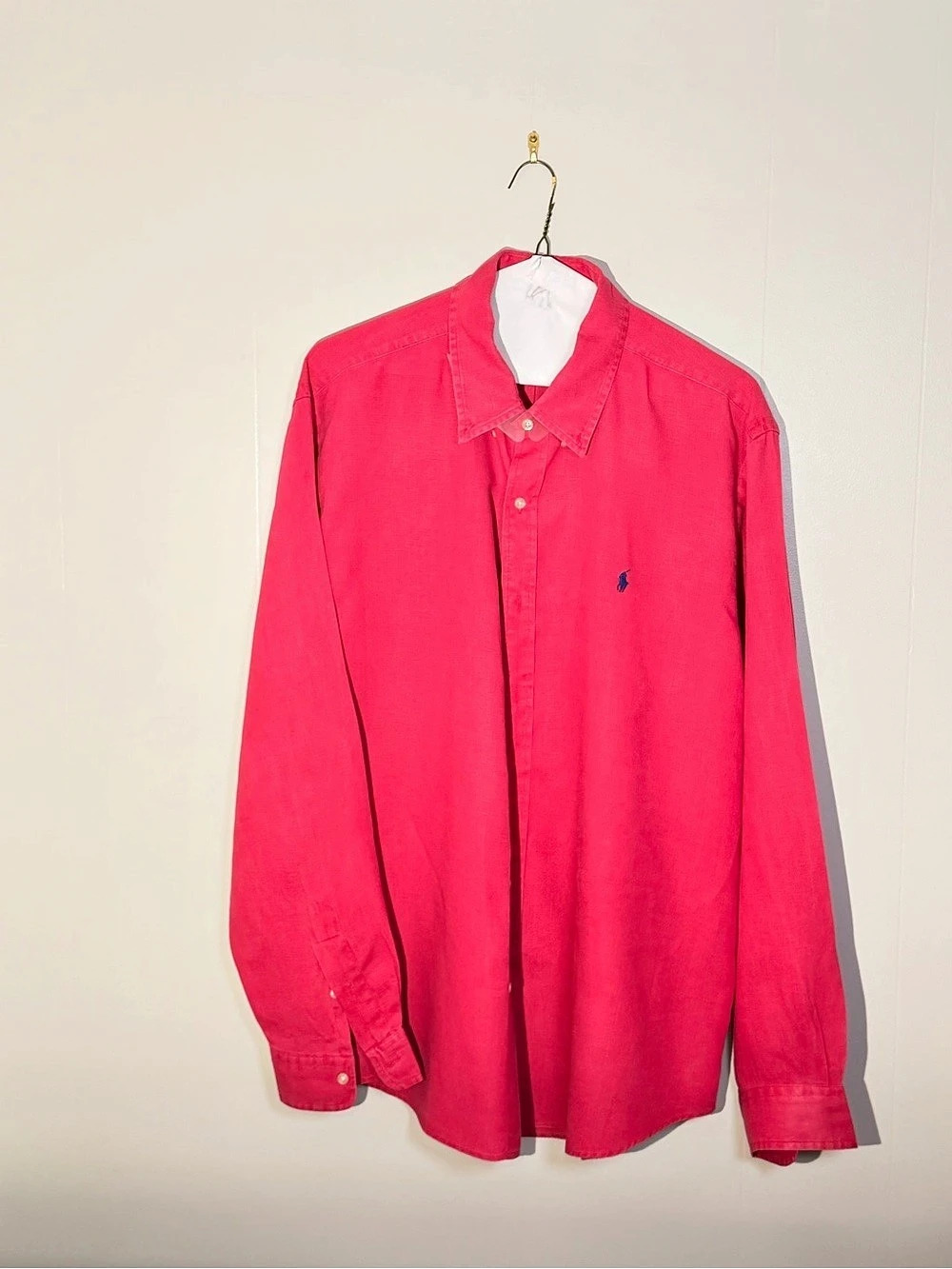 Ralph Lauren Slim Fit Button-Down Shirt Pink Slim Fit Shirt Size XXL Like New